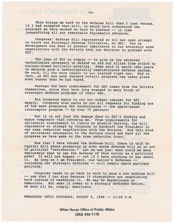Lot #146 Ronald Reagan Souvenir Typescript - Image 2