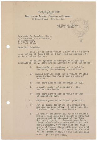 Lot #64 Franklin D. Roosevelt Typed Letter Signed - Image 1