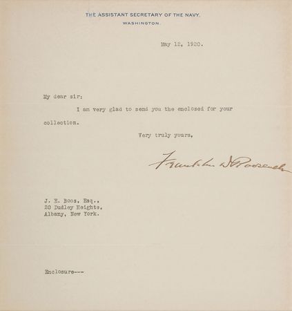 Lot #122 Franklin D. Roosevelt Typed Notes Signed - Image 2