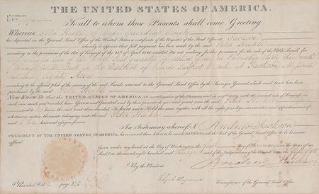 Lot #15 Andrew Jackson Signed Document - Image 2