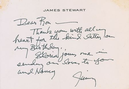 Lot #904 James Stewart Handwritten Letter Signed - Image 1