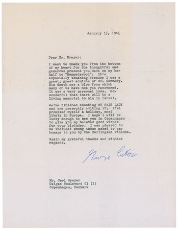 Lot #864 George Cukor - Image 1