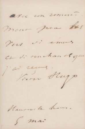 Lot #638 Victor Hugo Signed Note - Image 2