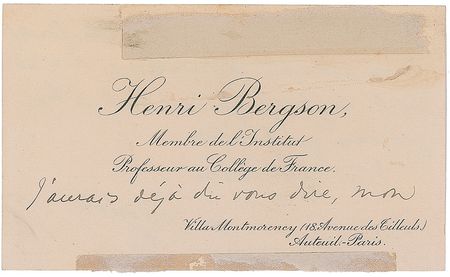 Lot #295 Henri Bergson Signed Note - Image 2