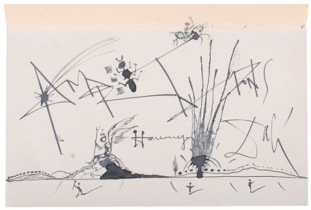Lot #566 Salvador Dali: Magnificent sketch in a collection by the Surrealist forerunner - Image 1