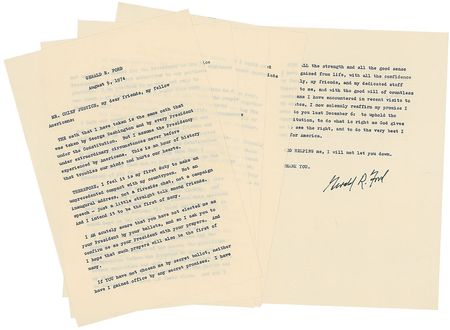 Lot #139 Gerald Ford: ?You have not elected me as President? - Image 1
