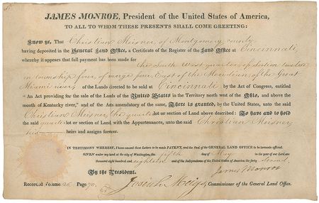 Lot #13 James Monroe Signed Document