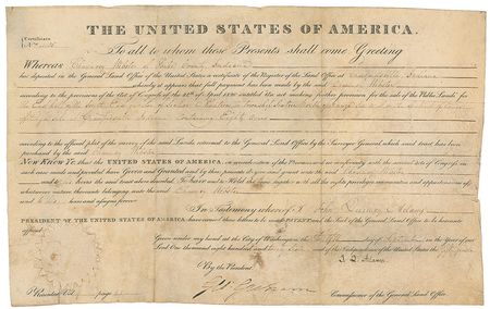 Lot #14 John Quincy Adams Signed Document