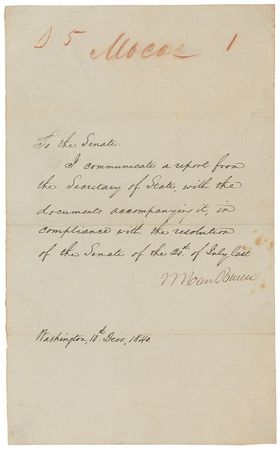 Lot #16 Martin Van Buren Signed Letter
