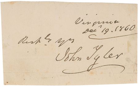 Lot #18 John Tyler Signature