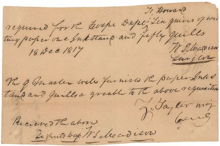 Lot #20 Zachary Taylor: Early military requisition