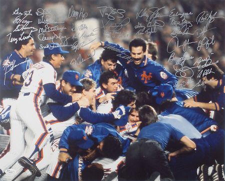 Lot #963 NY Mets: 1986 Signed Photograph - Image 1