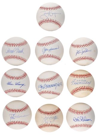 Lot #948 Baseball Hall of Famers Baseballs - Image 1