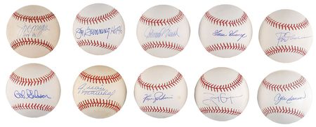 Lot #948 Baseball Hall of Famers Baseballs - Image 2