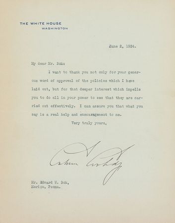 Lot #116 Calvin Coolidge Typed Letters Signed - Image 1