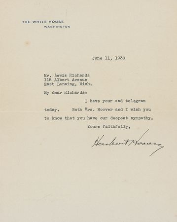 Lot #120 Herbert Hoover Typed Letter Signed - Image 1