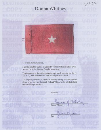 Lot #394 Douglas MacArthur Car Pennant - Image 2