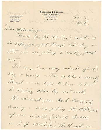 Lot #60 Franklin D. Roosevelt Handwritten Letter Signed - Image 1
