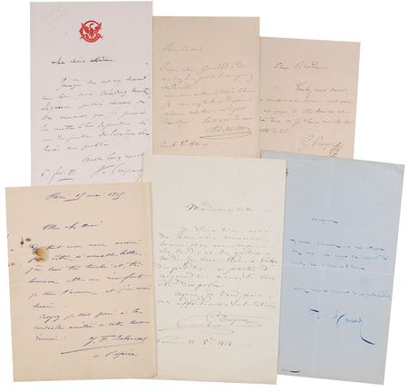 Lot #732 French Singers Handwritten Letters Signed - Image 1