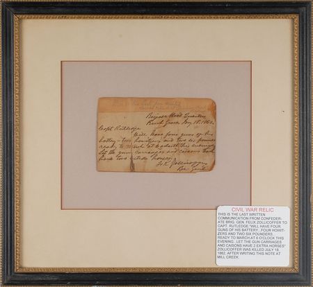 Lot #410 Felix Zollicoffer Handwritten Letter Signed - Image 2