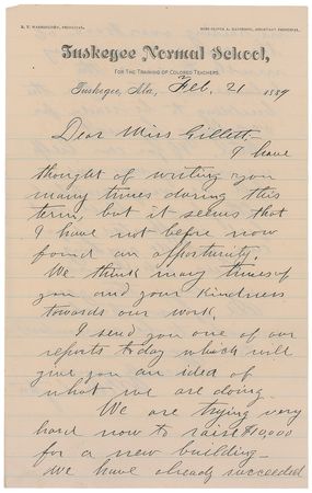 Lot #367 Booker T. Washington Handwritten Letter Signed - Image 1