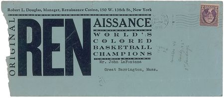 Lot #925 Bob Douglas: Securing lodging for the New York Renaissance?s upcoming away games - Image 2