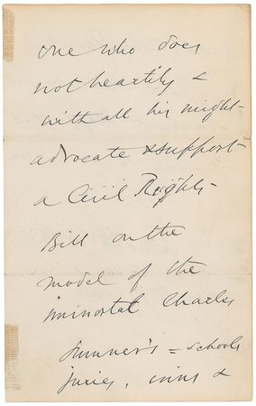 Lot #190 Wendell Phillips: “They will never vote for any one who does not heartily & with all his might advocate & support a Civil Rights Bill on the model of the immortal Charles Sumner” - Image 3