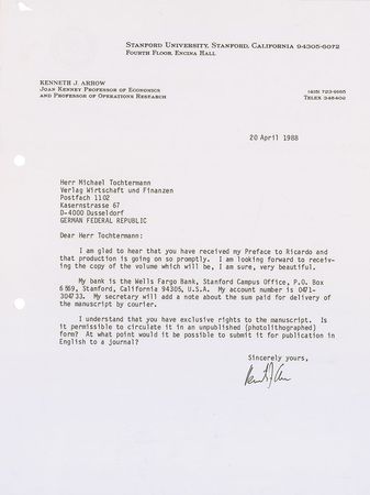 Lot #291 Kenneth Arrow - Image 3