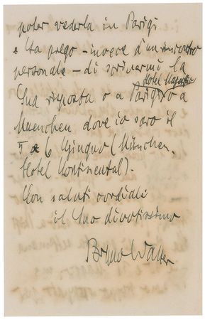 Lot #743 Bruno Walter Handwritten Letter Signed - Image 3