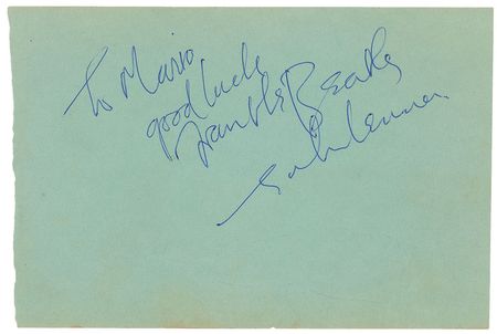 Lot #751 Beatles: John Lennon: Choice signature from the Beatles? first world tour - Image 1