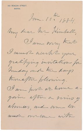 Lot #672 Julia Ward Howe Handwritten Letter Signed - Image 1