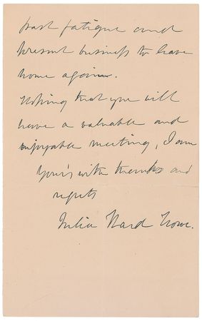 Lot #672 Julia Ward Howe Handwritten Letter Signed - Image 2
