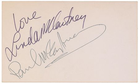 Lot #756 Beatles: Paul and Linda McCartney Signatures - Image 1