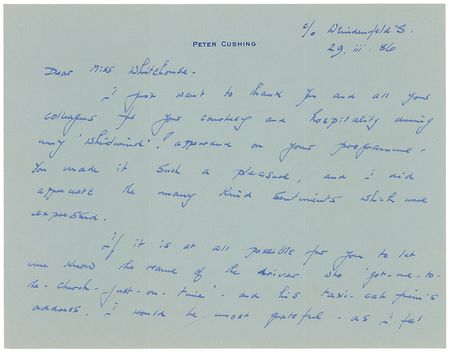 Lot #866 Peter Cushing - Image 1