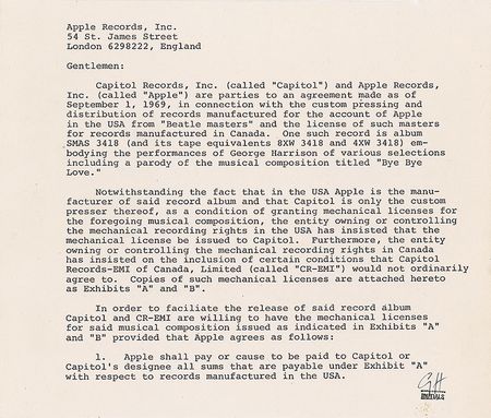 Lot #749 Beatles: George Harrison Signed Document - Image 1