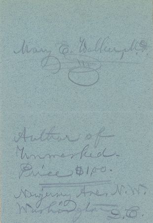 Lot #457 Mary E. Walker Signature - Image 1