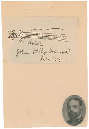 Lot #723 John Philip Sousa and Victor Herbert Signed Musical Quotes - Image 1
