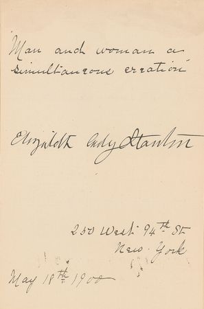 Lot #353 Elizabeth Cady Stanton Signed Quote - Image 1