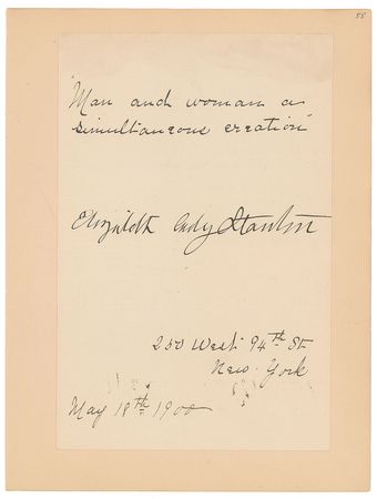 Lot #353 Elizabeth Cady Stanton Signed Quote - Image 2