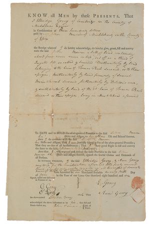 Lot #167 Elbridge Gerry Signed Document - Image 1