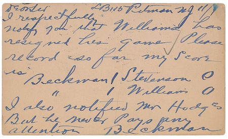 Lot #921 Jose Raul Capablanca: An extremely early letter: ?Won all 23 games here to-night, and all 30 at Buffalo last night? - Image 2
