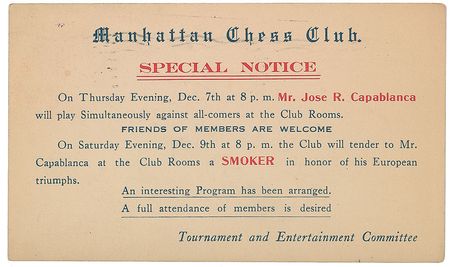 Lot #921 Jose Raul Capablanca: An extremely early letter: ?Won all 23 games here to-night, and all 30 at Buffalo last night? - Image 5
