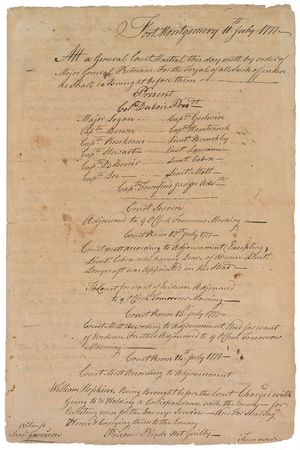 Lot #399 Israel Putnam: Revolutionary War court martial approved by Israel Putnam, sentencing a traitor to 