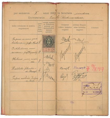 Lot #260 Tomas Masaryk Course Index - Image 1