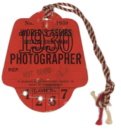 Lot #939 Babe Ruth: 1930 World Series press pass, signed by the Babe - Image 1