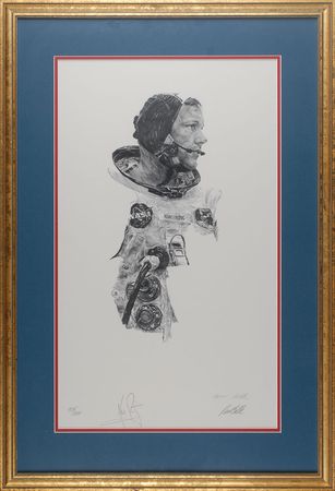 Lot #9312 Neil Armstrong Signed Lithograph - Image 1