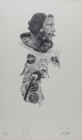 Lot #9312 Neil Armstrong Signed Lithograph - Image 2