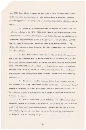 Lot #9071 Mercury 7 Signed Document - Image 2