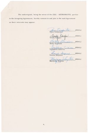 Lot #9071 Mercury 7 Signed Document - Image 4