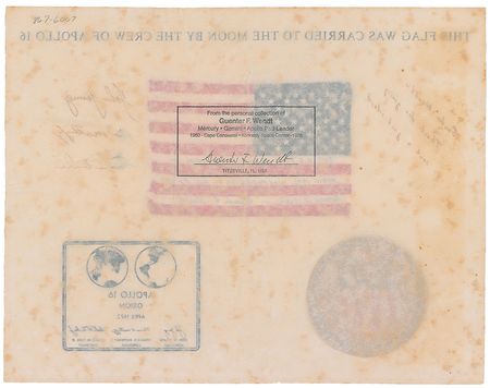 Lot #9429 Guenter Wendt?s Apollo 16 Flown Flag - Image 3